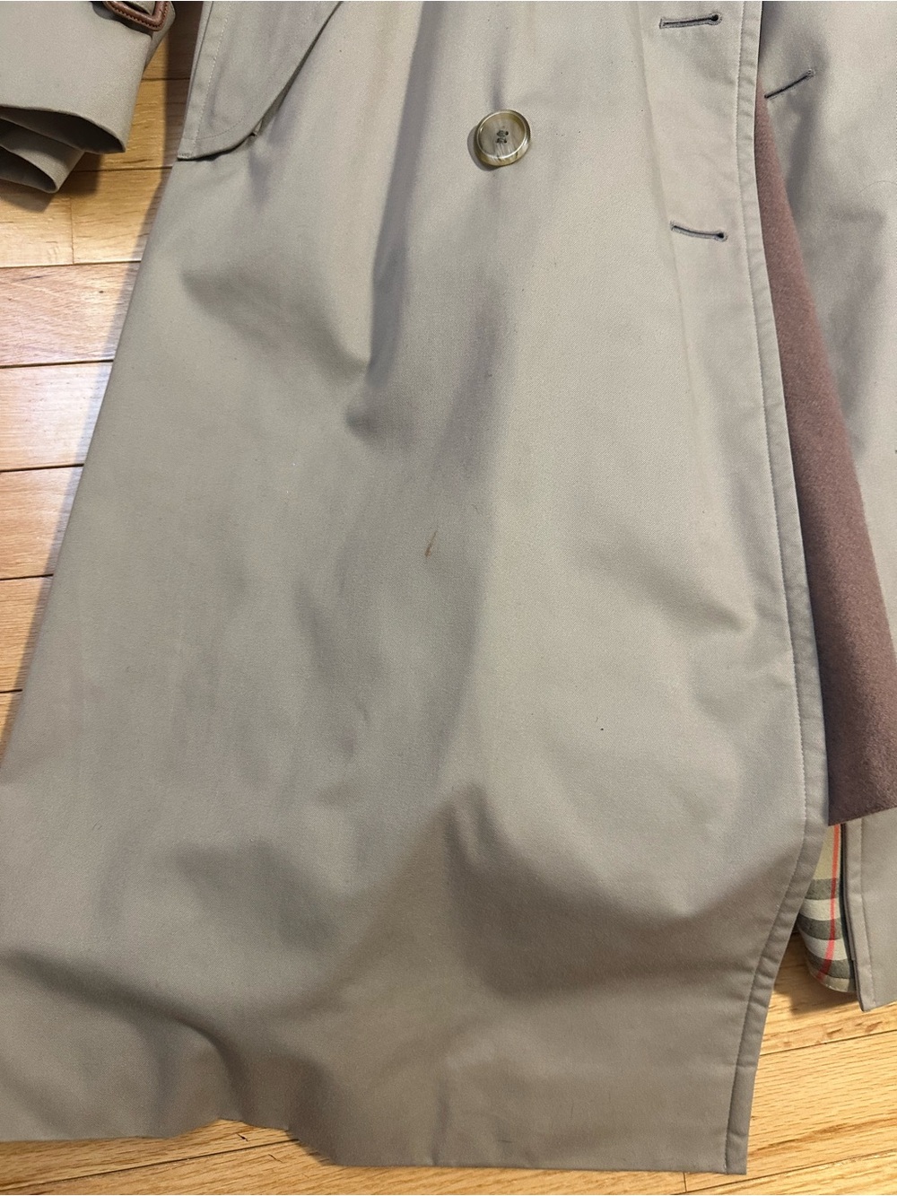 Burberry Rego Men’s Beige Trench Coat with Brown Collar Size 52 Regular - Picture 13 of 13